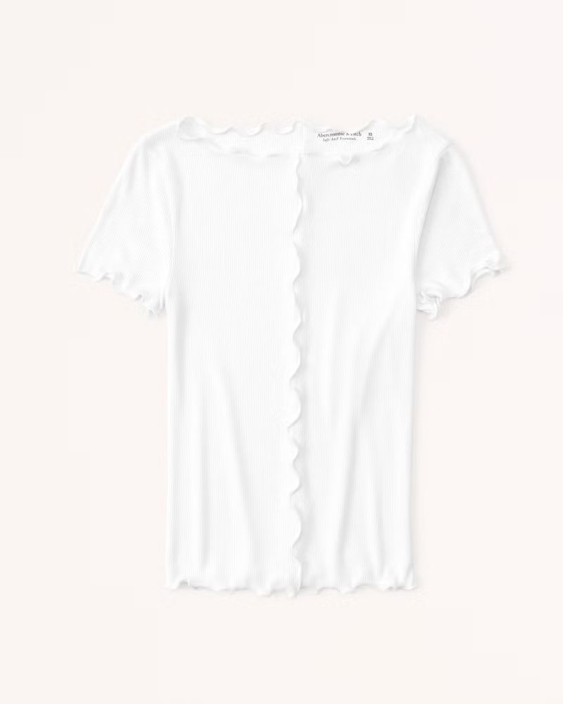 Short-Sleeve Featherweight Rib Slash Top | Abercrombie & Fitch (US)