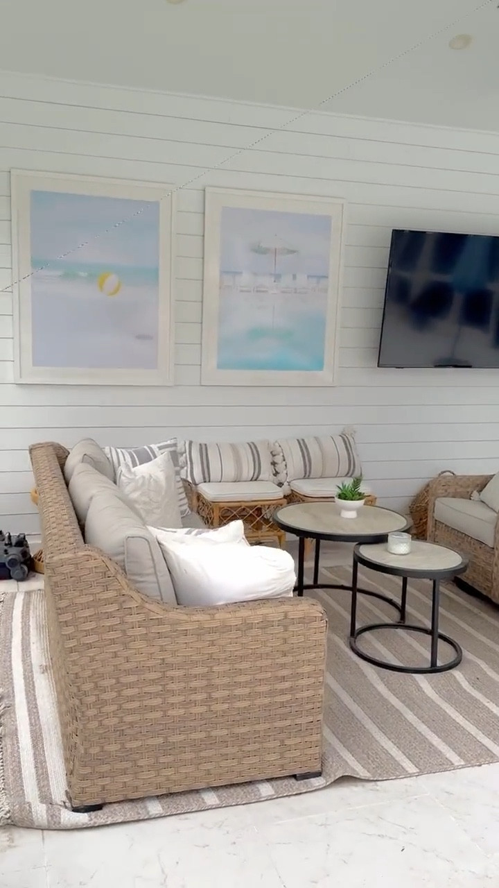 Our outdoor entertaining space is so cozy! Perfect for snuggling up with a book or having guests over for a pool party. 

I love our wicker set, but I also found a super super super affordable one on Wayfair that has a light blue cushions that looks so expensive. Check it out below. I almost kinda wanna replace my set because I love the blue so much. Should I? I love my current set, but the blue cushions just goes so well with the vibe in my backyard so I’m tempted.

And the exact pink umbrellas I have are no longer available, but there’s an almost identical one from the exact same place I bought them and they’re on sale for 40% off. They are an investment even on sale so I linked an affordable version as well. 

#LTKHome #LTKSeasonal #LTKWatchNow