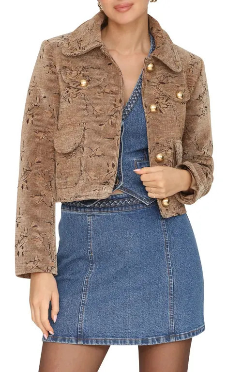 Avec Les Filles Crop Corduroy Jacket in Fawn at Nordstrom, Size Small | Nordstrom