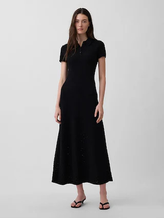 Pointelle Polo Maxi Sweater Dress | Gap (US)