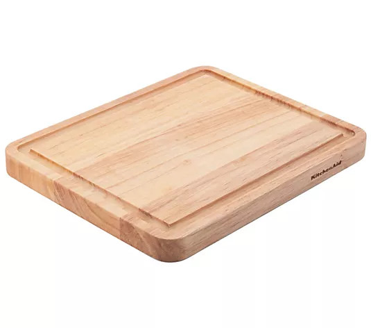 KitchenAid Classic 8" x 10" Rubberwood Cutting Board - QVC.com | QVC