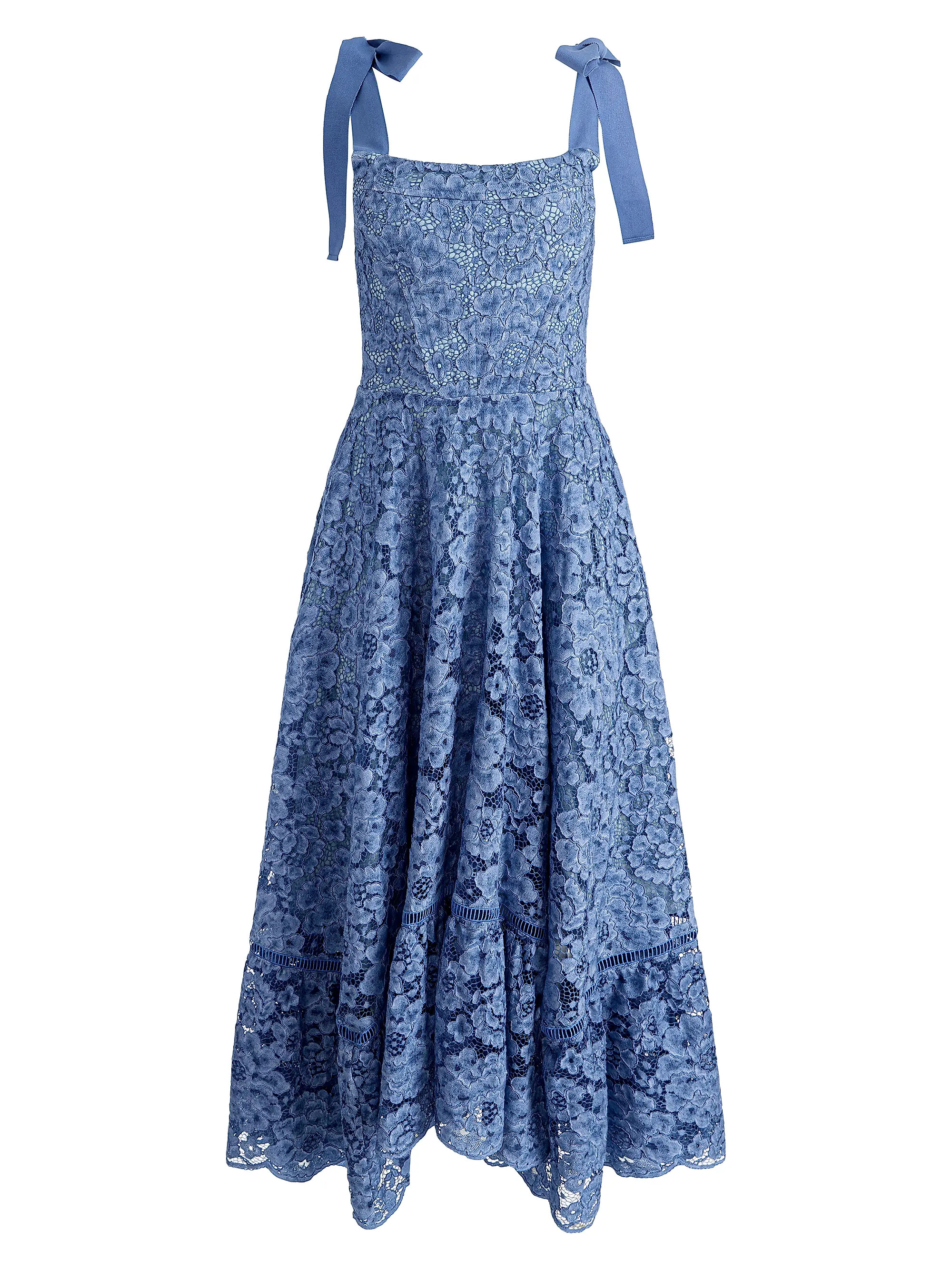 ALICE + OLIVIA Rosalee Lace Bustier Midi-Dress | Saks Fifth Avenue | Saks Fifth Avenue