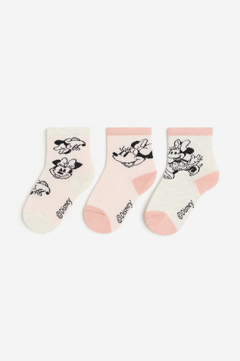 3-pack Motif-detail Socks - Light pink/Minnie Mouse - Kids | H&M US | H&M (US + CA)