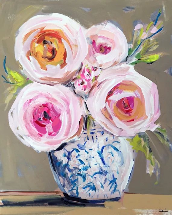 PRINT on Paper/Canvas, "Roses du Jour" | Etsy (US)