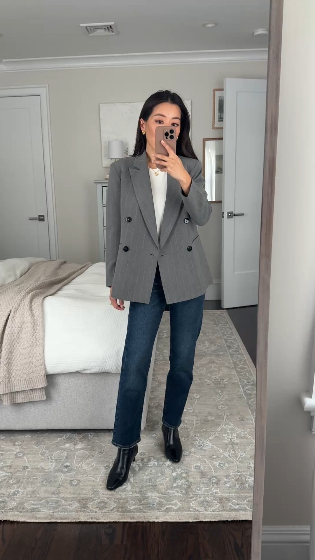 Both colors blazer are on extra clearance in cart! Just a few left in petite 

Use code JEAN30 to get 30% non-sale items at Anthro. Rest of outfit is also on sale 

• Anthropologie boyfriend blazer xxs petite 

• Madewell boots their best sale this year on these. Slightly narrow in toe. I got 5.5 my bigger half size and also have in dark brown 

• Levi’s wedgie straight jeans 25 waist x 26 length a classic petite friendly jean

#LTKSaleAlert #LTKCyberWeek #LTKPetite