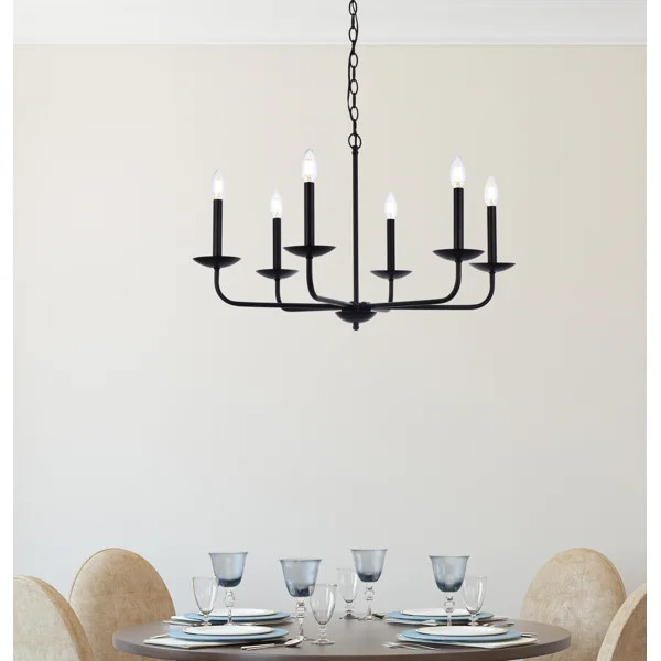 Cohen 6 - Light Candle Style Geometric Chandelier | Wayfair North America