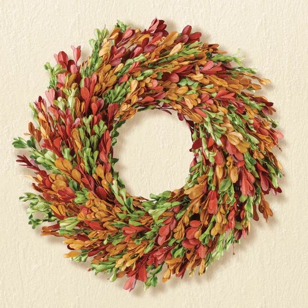 Dried Colors of Autumn 13.39" Foam Wreath | Wayfair North America