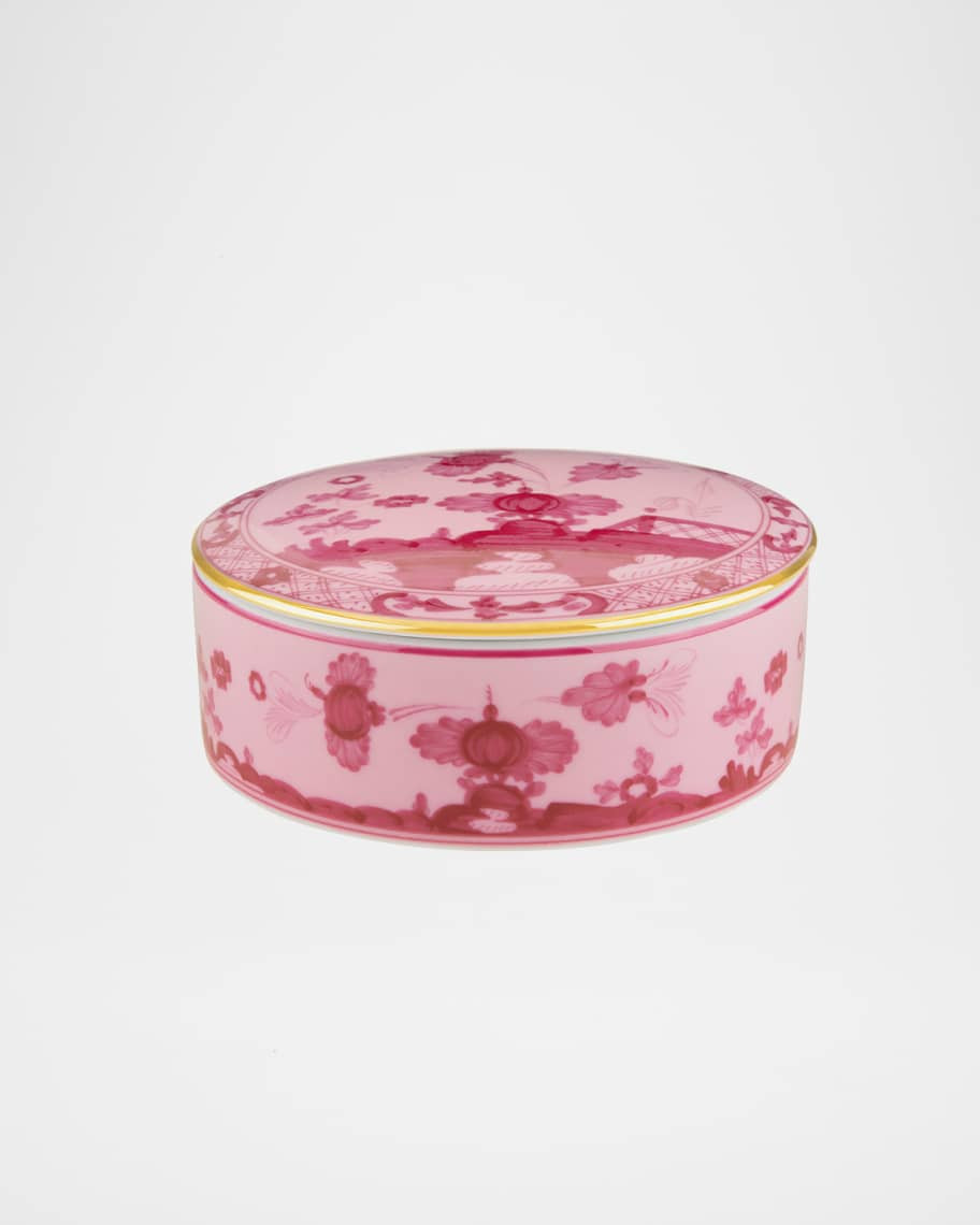 GINORI 1735 Porpora Round Covered Box | Neiman Marcus