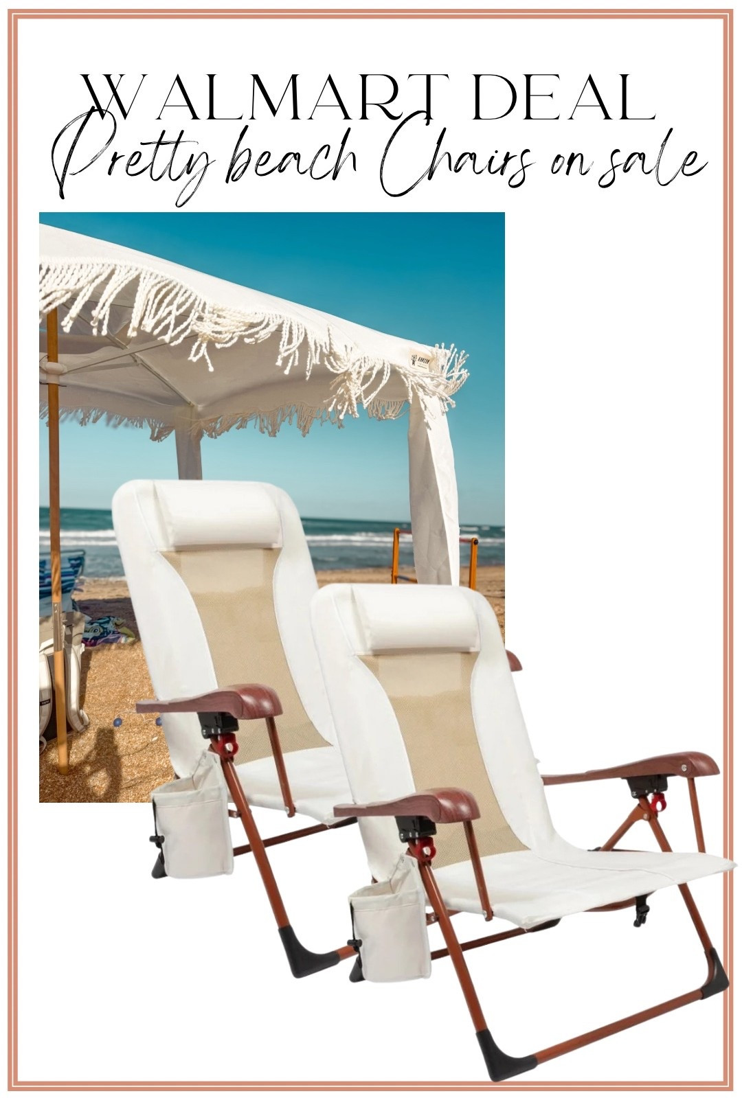 The prettiest beach chairs are on sale at Walmart! 🤍🏖️

If you’re getting ready for beach trips, lake days, or poolside weekends, these are such a great find. They have a high-back design with a comfy headrest, a built-in cup holder, and a storage pocket for all your essentials. Plus, the neutral color and wood-look accents make them look so much more expensive than they are!

I love finding affordable summer essentials that are both practical and aesthetic, and these beach chairs are one of my favorite Walmart finds this season. They fold up easily, are comfortable enough to lounge in all day, and are perfect for everything from beach vacations to camping trips.

Run if you’ve had these on your wishlist—they’re on sale and such a good deal! ☀️🤍

#WalmartDeals #WalmartFinds #BeachChairs #BeachEssentials #SummerMustHaves #BeachVacation #PoolDay #LakeLife #CampingEssentials #OutdoorLiving #SummerFavorites #AffordableHome #VacationFinds #SummerShopping #BudgetFriendlyFinds #BeachStyle #PatioSeason #WalmartSummer #CoastalLiving #BeachGear

#LTKSaleAlert #LTKTravel