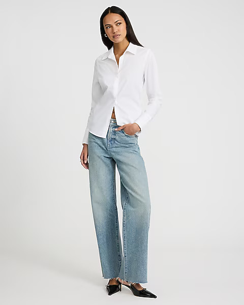 Stretch Cotton Poplin Essential Shirt | Express
