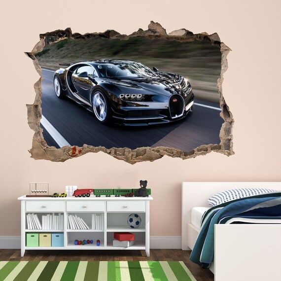 Supercar Sports Car Bugatti Chiron Wall Sticker Mural Decal Poster Print Art Kids Bedroom Home De... | Etsy (US)