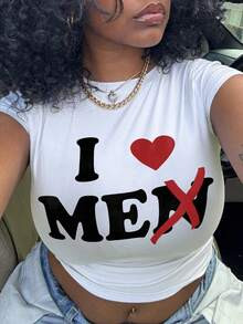 Maweii Plus Size Minimalist Printed Round Neck Short Sleeve T-Shirt | SHEIN