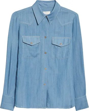 TWP Rancher's Daughter Tencel® Lyocell Chambray Button-Up Shirt | Nordstrom | Nordstrom