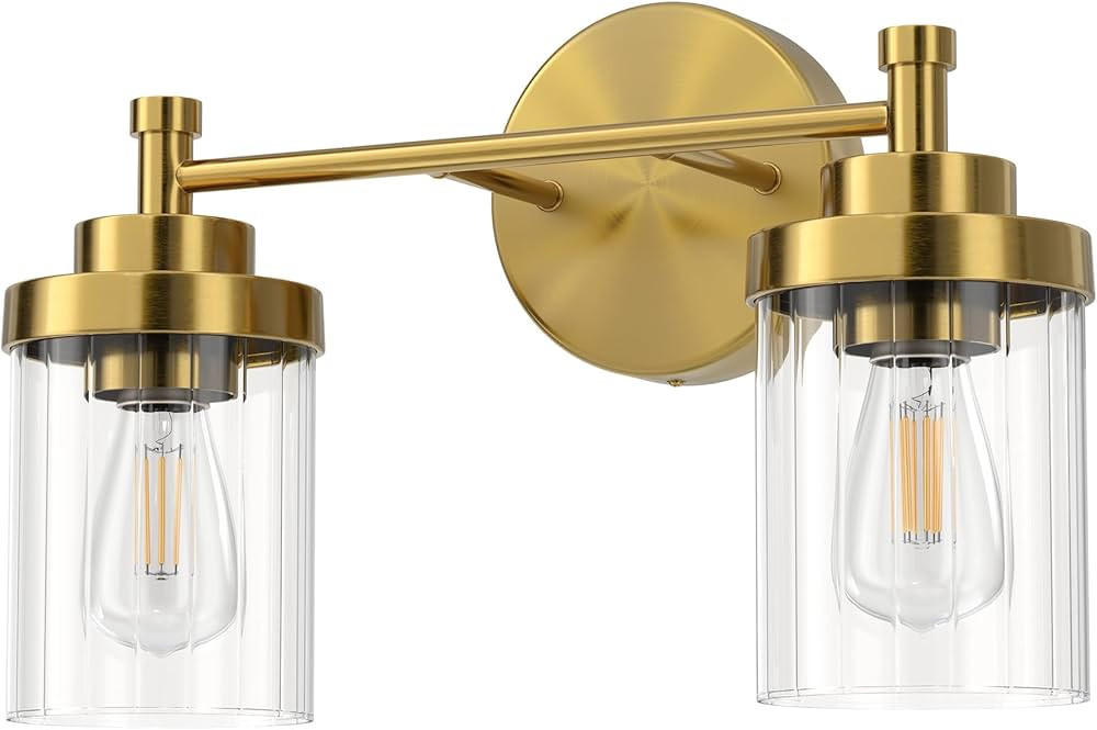 VONLUCE Bathroom Vanity Light, Bathroom Lights Over Mirror, 2-Light Gold Bathroom Light Fixture w... | Amazon (US)