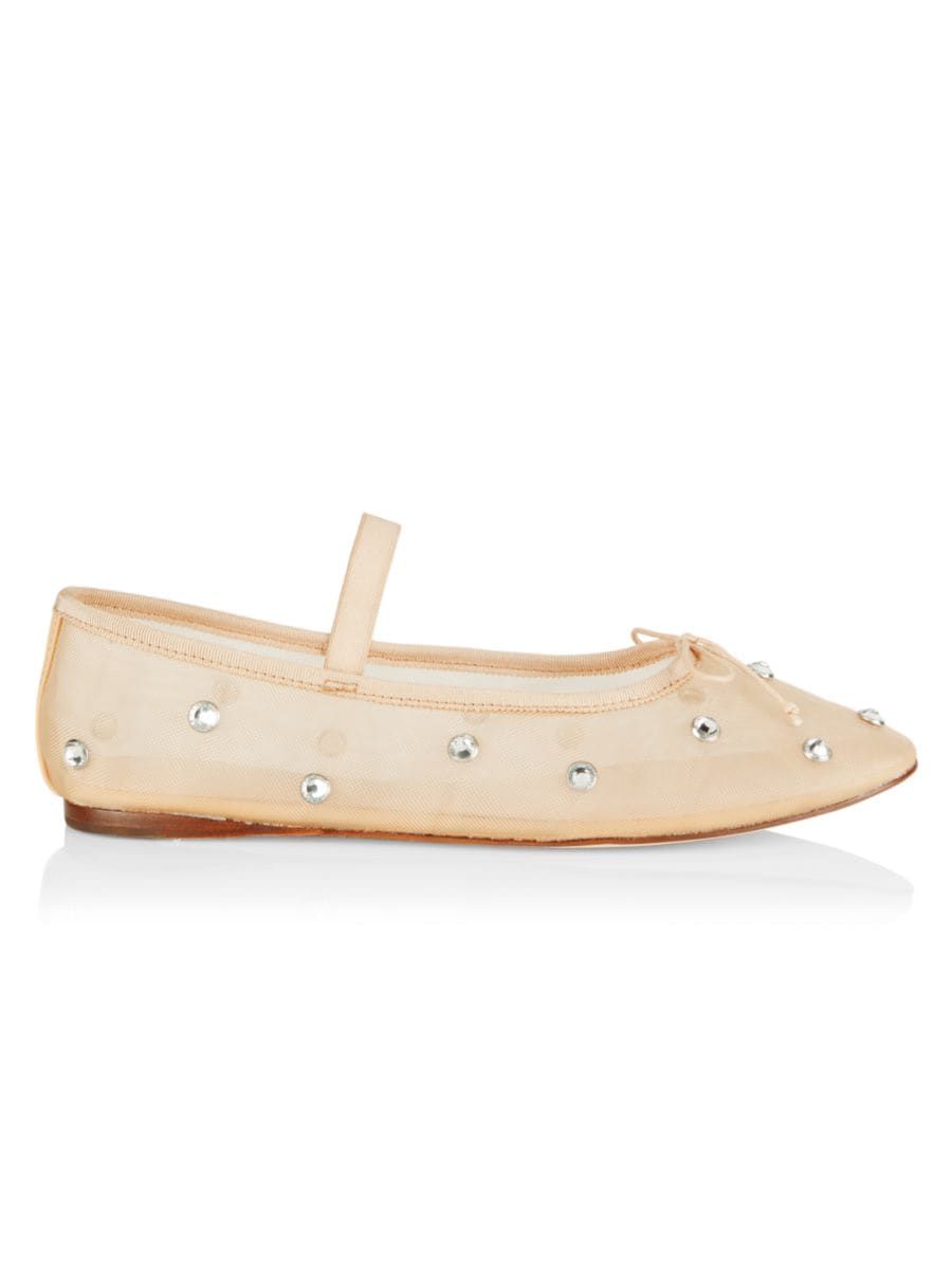 Leonie Crystal Mesh Ballet Flats | Saks Fifth Avenue