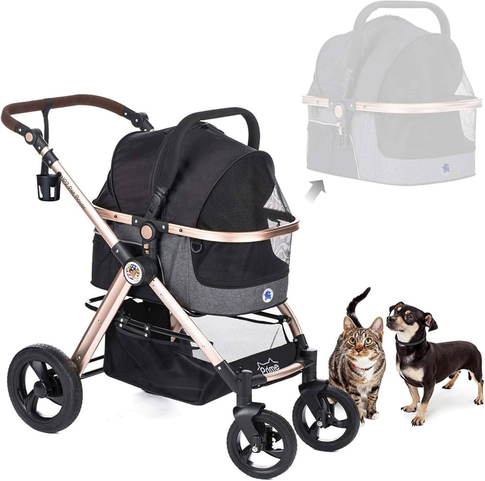 HPZ Pet Rover Prime 3-in-1 Luxury Dog/Cat/Pet Stroller (Travel Carrier + Car Seat +Stroller) with... | Amazon (US)