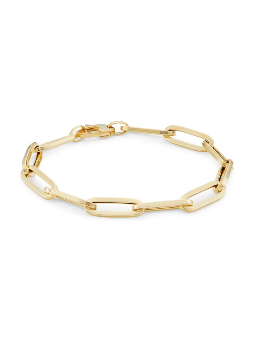14K Yellow Gold Paper Clip Chain Bracelet | Saks Fifth Avenue