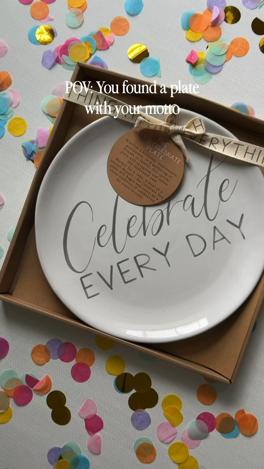 CELEBRATE EVERY DAY

“The more you praise and celebrate your life, the more there is in life to celebrate.”   — Oprah Winfrey


I learned one of life’s hard lessons at a young age: the loss of a parent. 

But another important lesson I learned along the way was to celebrate every day.  My mom made sure my siblings and I focused on gratitude and what and who we still had in our life despite the devastating loss of our Dad. 

And one way she showed us how to do that was with a celebration plate similar to this one. Growing up, that plate would appear at your place on the kitchen table on your birthday, for an award you received in school, or any other important milestone or special occasion. 

Even as grown adults the plate still appeared for graduations, engagements and wedding anniversaries.  

The tradition started many years ago became even more special as the years have passed, with my own family and I carrying on the same tradition with this special plate. 

It’s another reminder that while life is short and difficulty and loss is inevitable, life still has many sweet and beautiful moments to be celebrated and cherished.  



#ad #LTK_sweepstakes
#ltkfindsunder50 #ltkhome #ltkfamily

#LTKSummerSales #LTKVideo #LTKParties