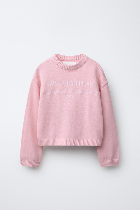 EMBROIDERED TEXT KNIT JUMPER | Zara US