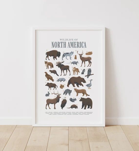 Woodland Animal Print Printable Wall Art Wildlife Poster - Etsy | Etsy (US)