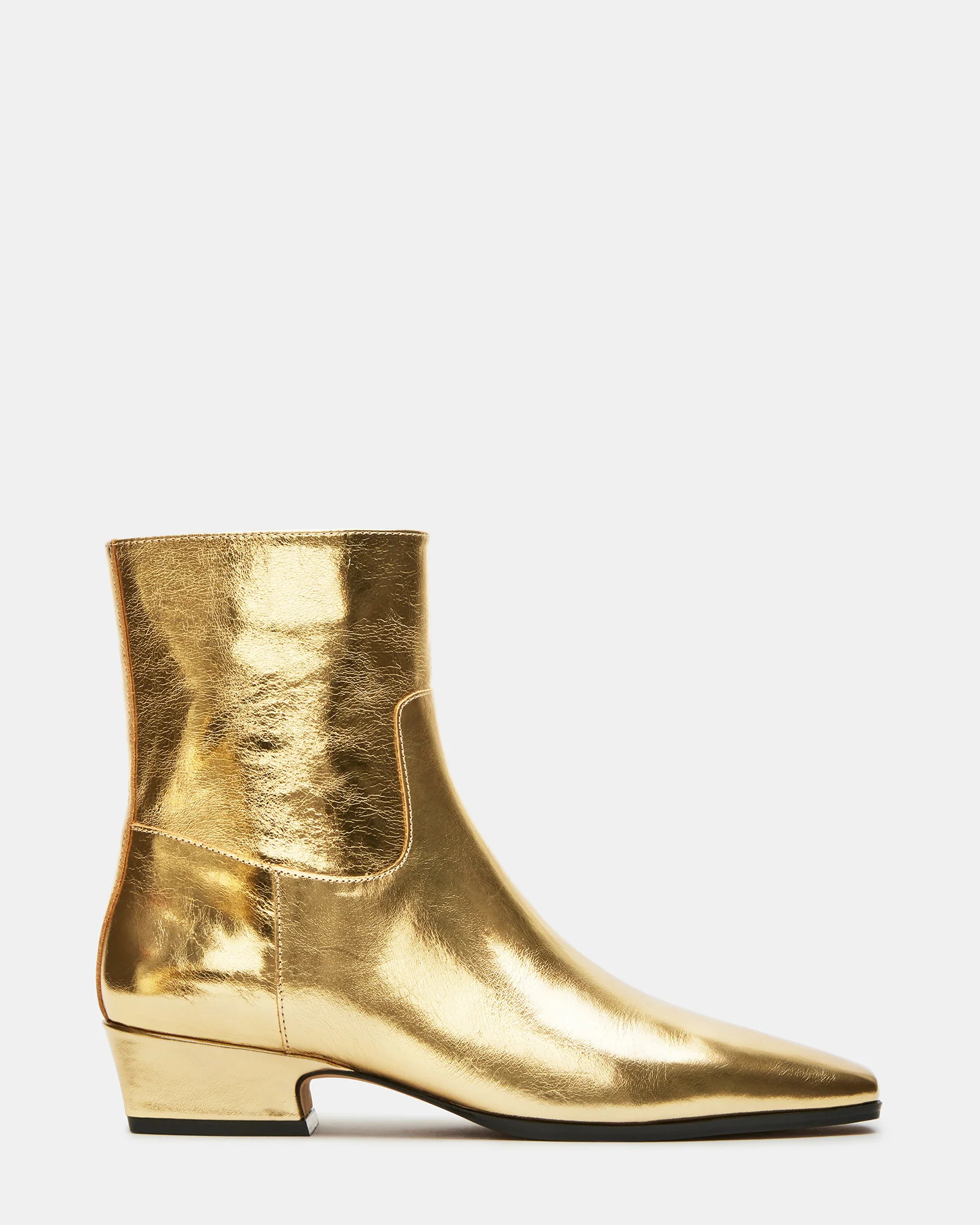 DUSTY Gold Leather Women's Ankle Boot | Steve Madden (US)