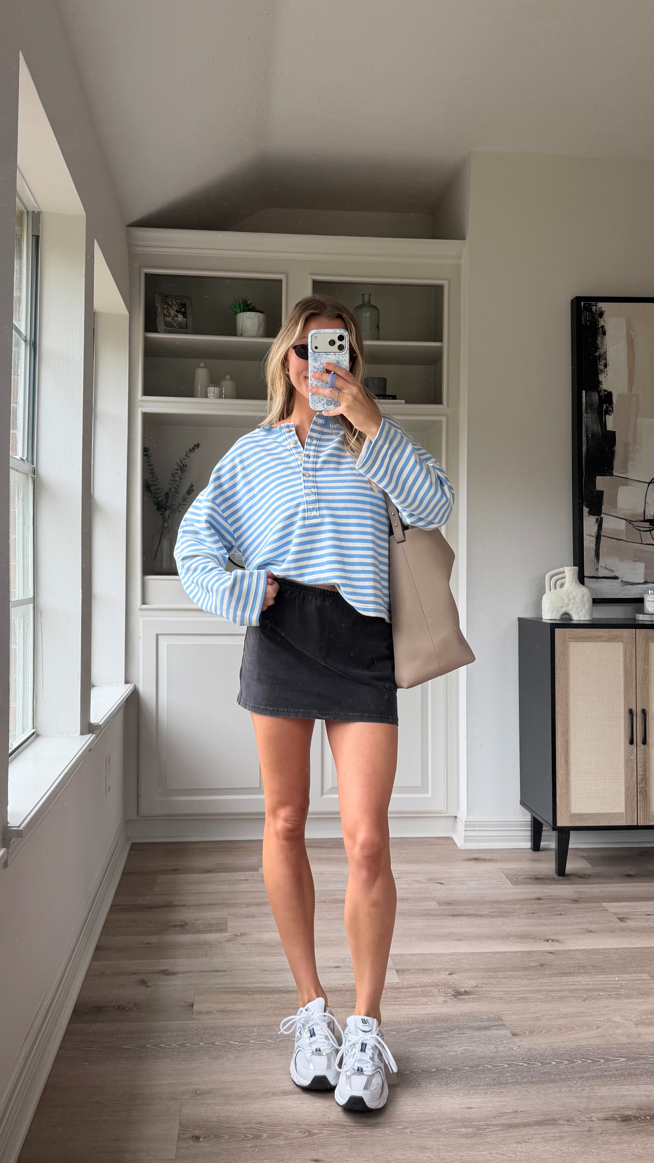 Cute, comfy mom ootd for summer! S in striped top, S cotton skirt  

 #LTKootd #LTKmomlife