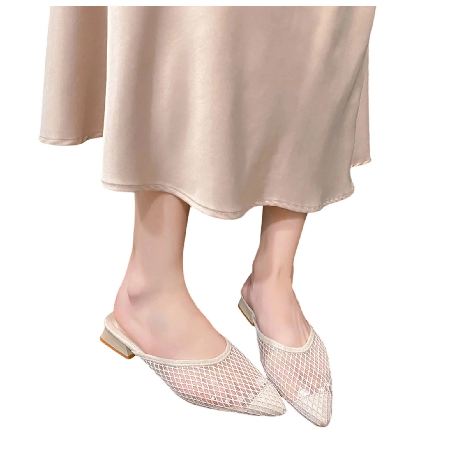 Abomasnow Mesh Mules for Women Close Pointed Toe Kitten Heels Slip on Backless Dress Wedding Casu... | Walmart (US)