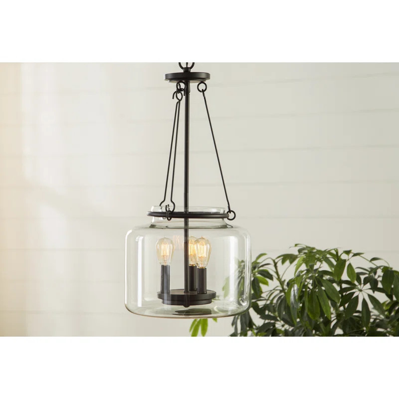 Dean 3 - Light Lantern Jar Hand Blown Glass Pendant | Wayfair North America