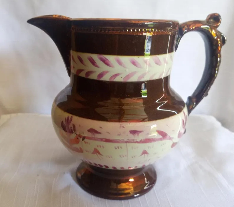 Antique Copper Luster Lusterware Ceramic Creamer Banded Decoration | Etsy (US)
