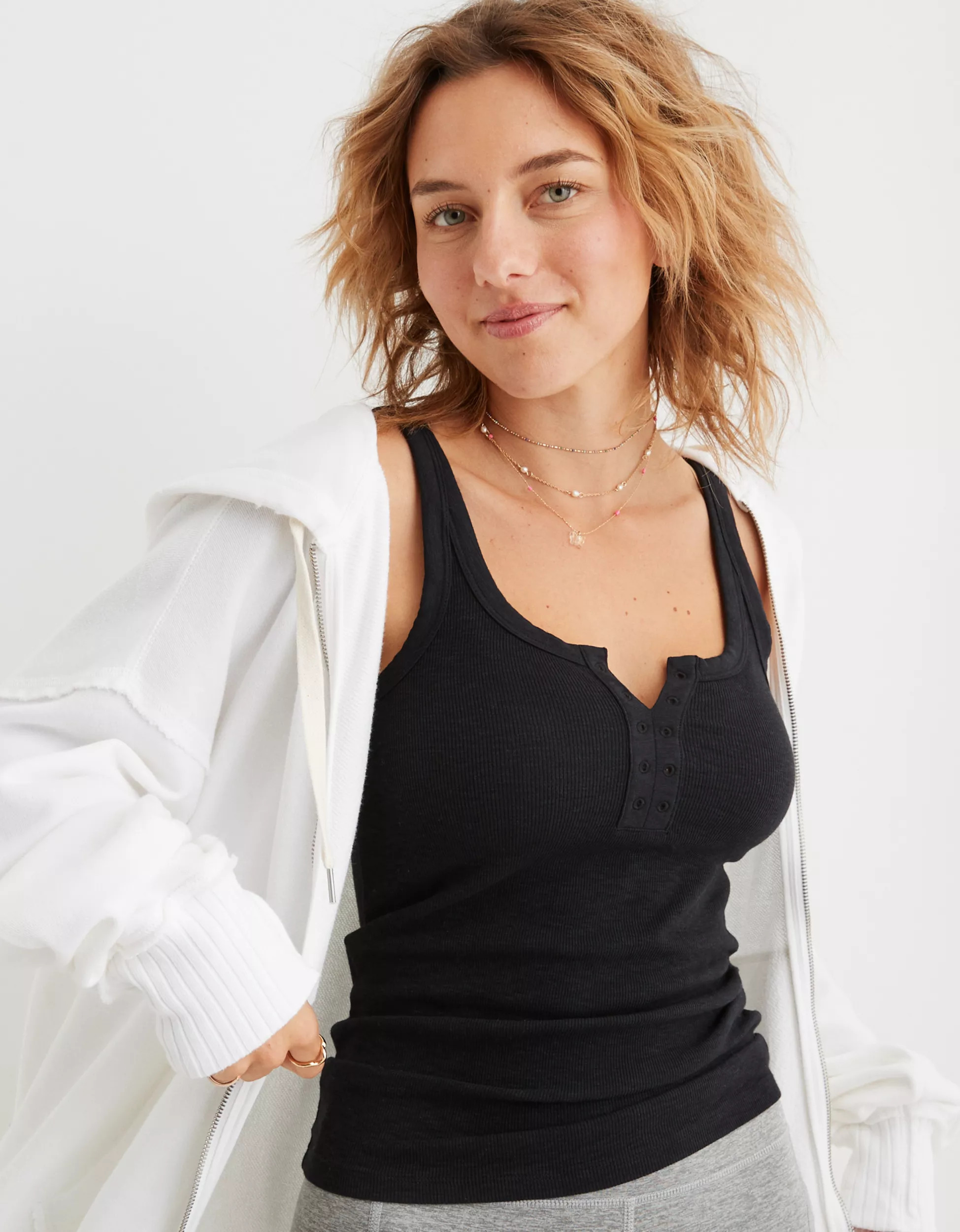 Aerie No BS Henley Tank Top | Aerie