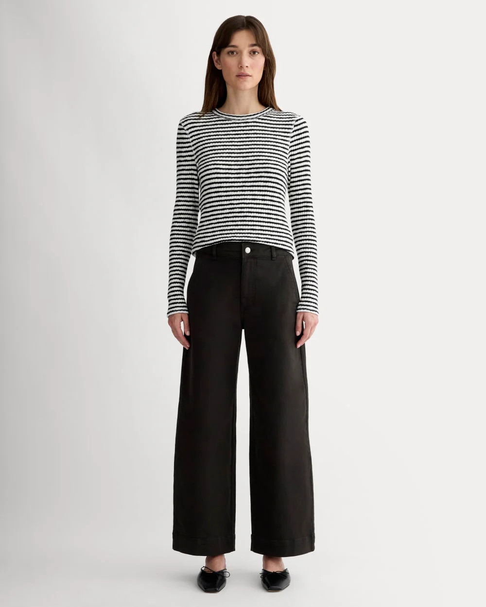 Everlane Utility Wide-Leg Pant | Black | 00 | Cotton | Everlane