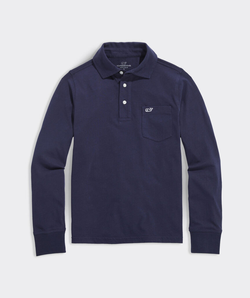 Boys' Jersey Knit Long-Sleeve Polo | vineyard vines