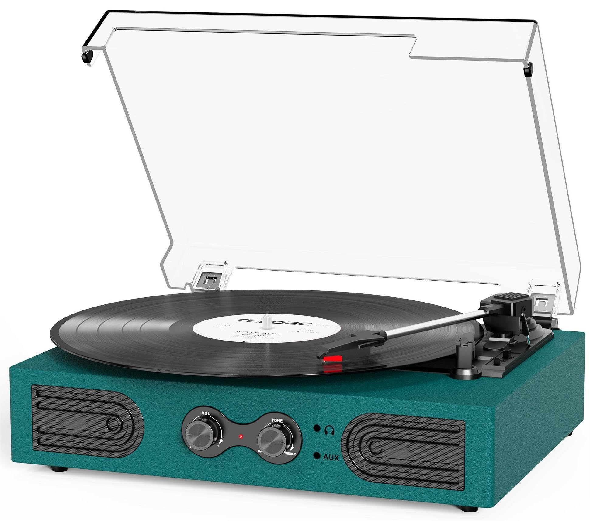 Vinyl Record Player with Built-in Speakers 3-Speed Vintage Record Player Support Treble& Bass Con... | Amazon (US)