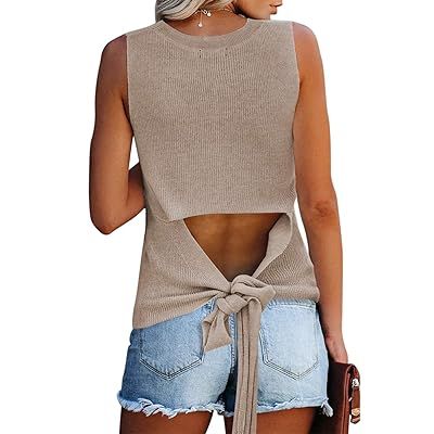 Cutiefox Womens Summer Tanks Loose Sleeveless Knit Tank Tops Blouses Tunic… | Amazon (US)