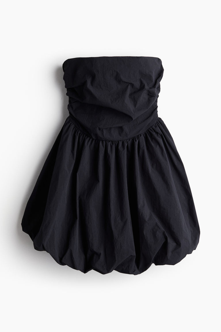 H & M - Bubble-hem Bandeau Dress - Black | H&M (US + CA)