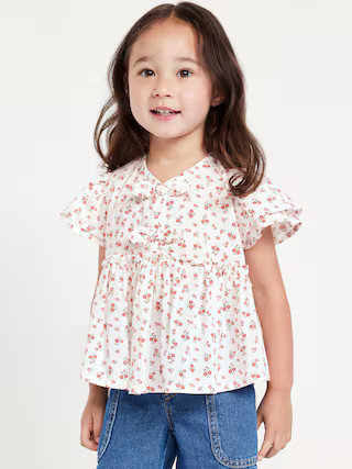 Short-Sleeve Ruffled Bow Top for Toddler Girls | Old Navy (US)