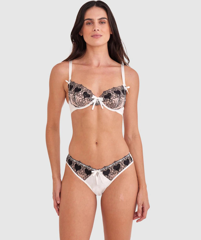 Enchanted Hopelessly Devoted Bra - Ivory/Black | BRAS N THINGS 