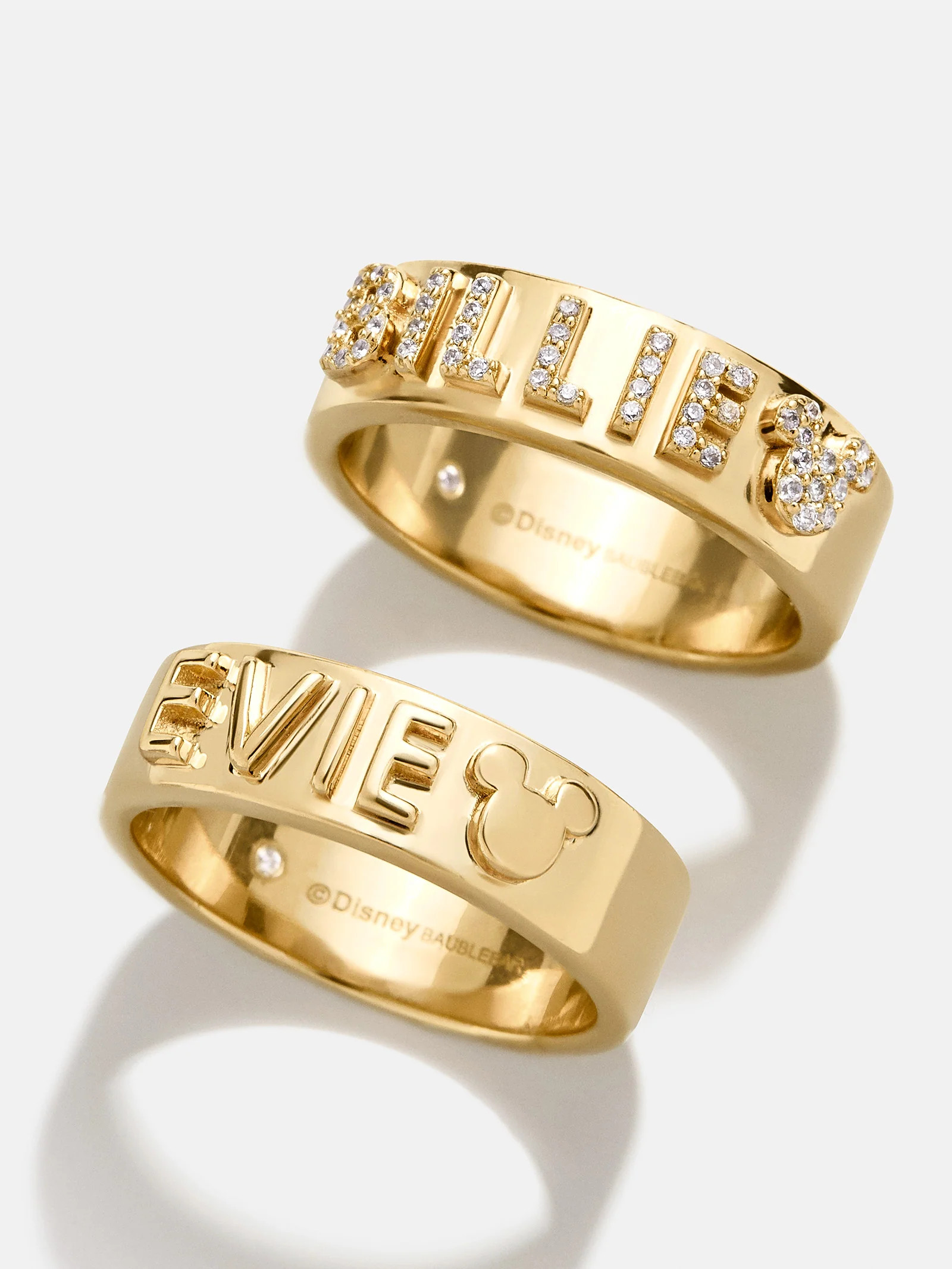 Disney 18K Gold Custom Block Ring - Gold | BaubleBar (US)