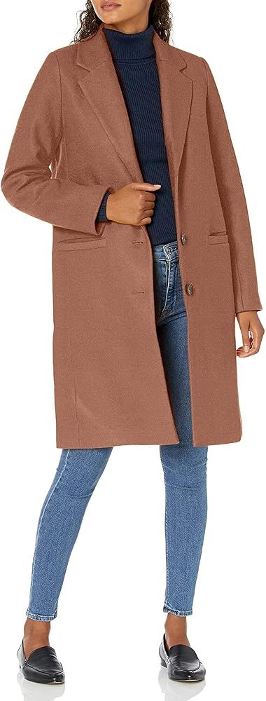 Amazon.com: Amazon Essentials Women's Plush Button-Front Coat, Camel, Medium : Clothing, Shoes & ... | Amazon (US)