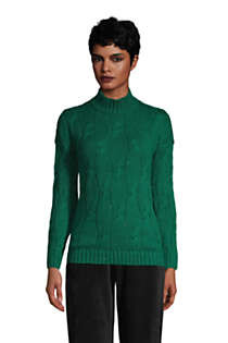 Women's Cozy Lofty Cable Mock Sweater | Lands' End (US)
