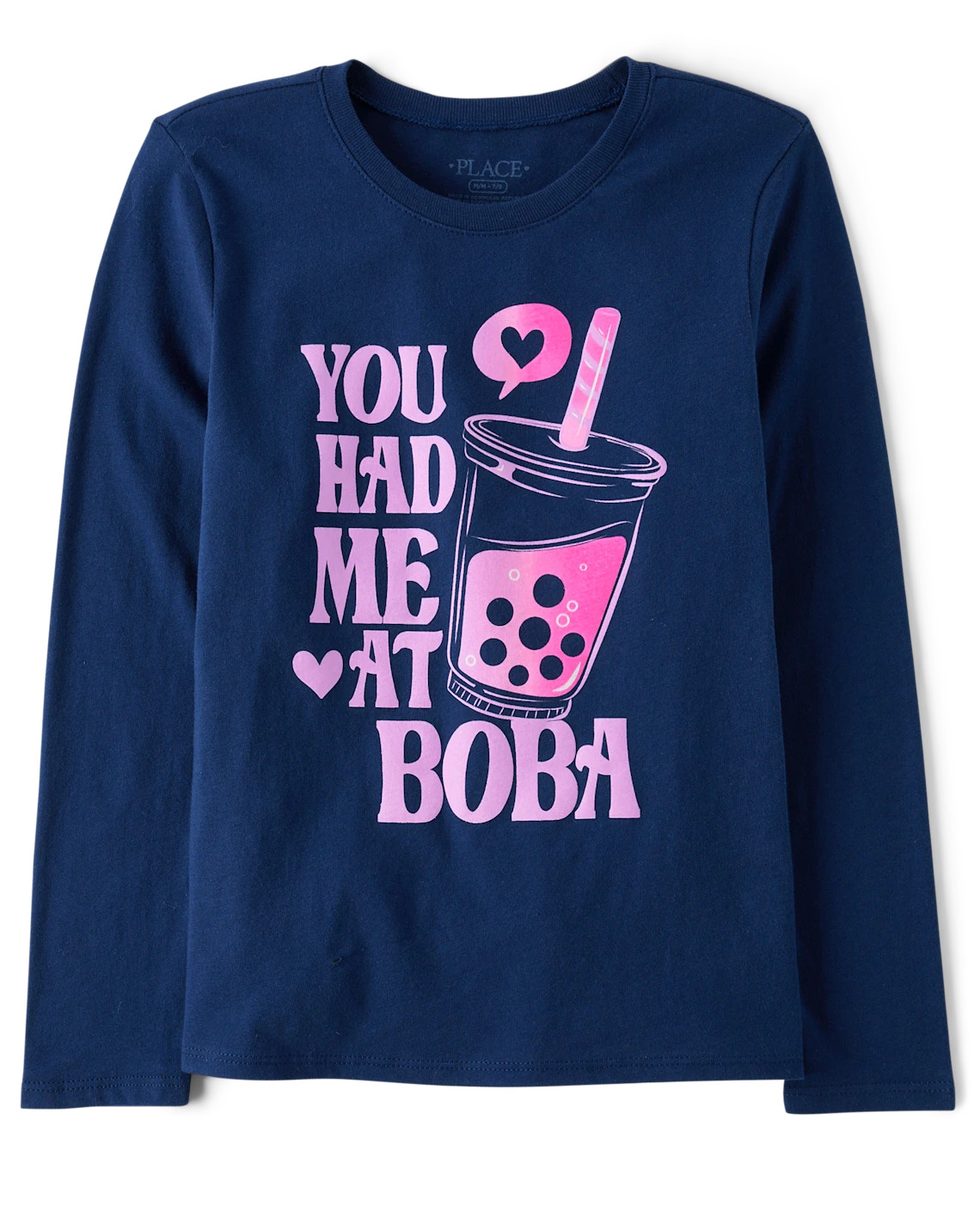 Girls You Had Me At Boba Graphic Tee - blue | The Children's Place