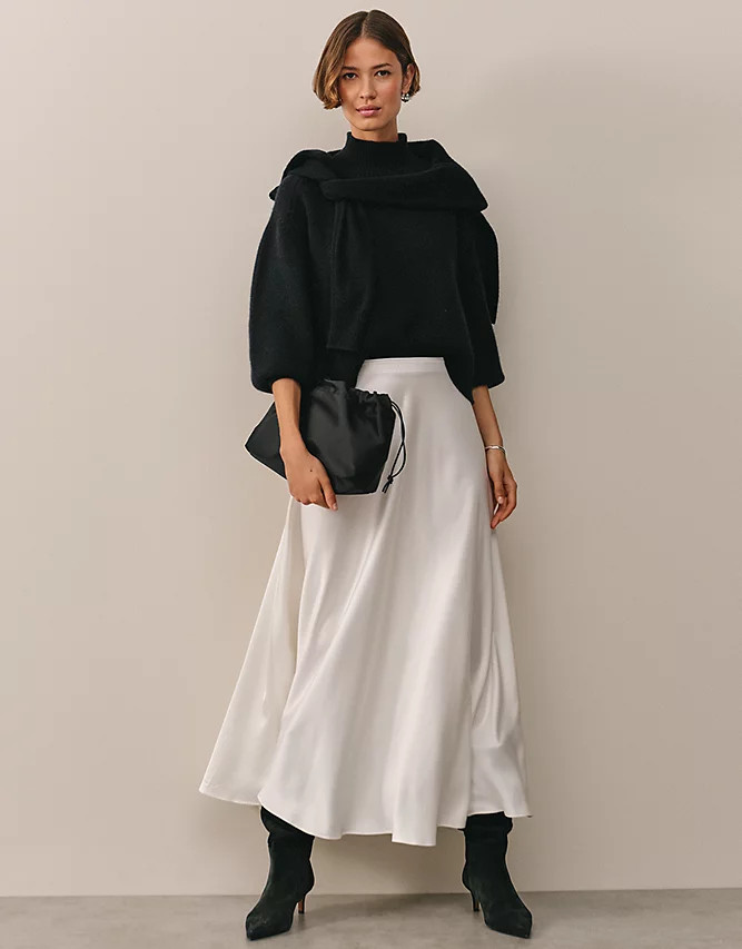 Satin Fluid Maxi Skirt | The White Company UK & ROW