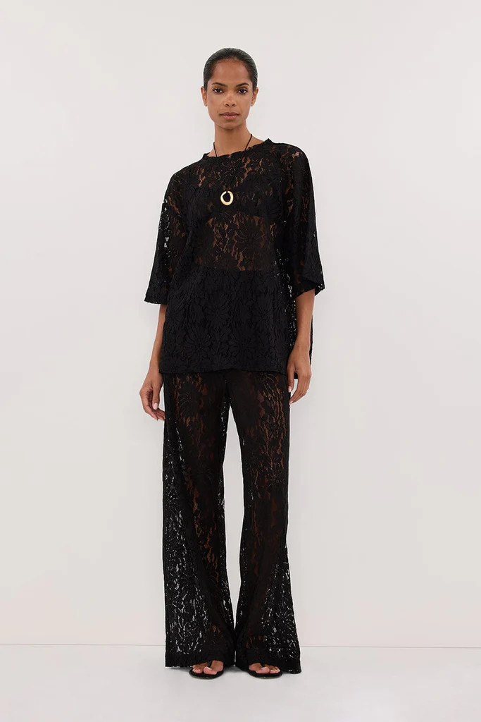 WILMA BLACK LACE TEE | DISSH