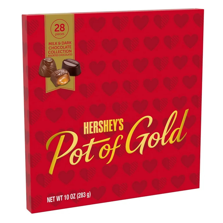 HERSHEY'S, POT OF GOLD Assorted Milk and Dark Chocolate Candy, Valentine's Day, 10 oz, Gift Box (... | Walmart (US)
