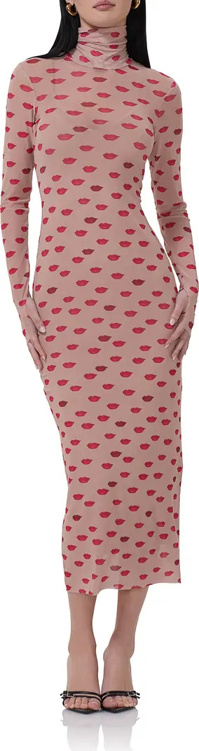 Shailene Turtleneck Long Sleeve Mesh Dress | Nordstrom Rack