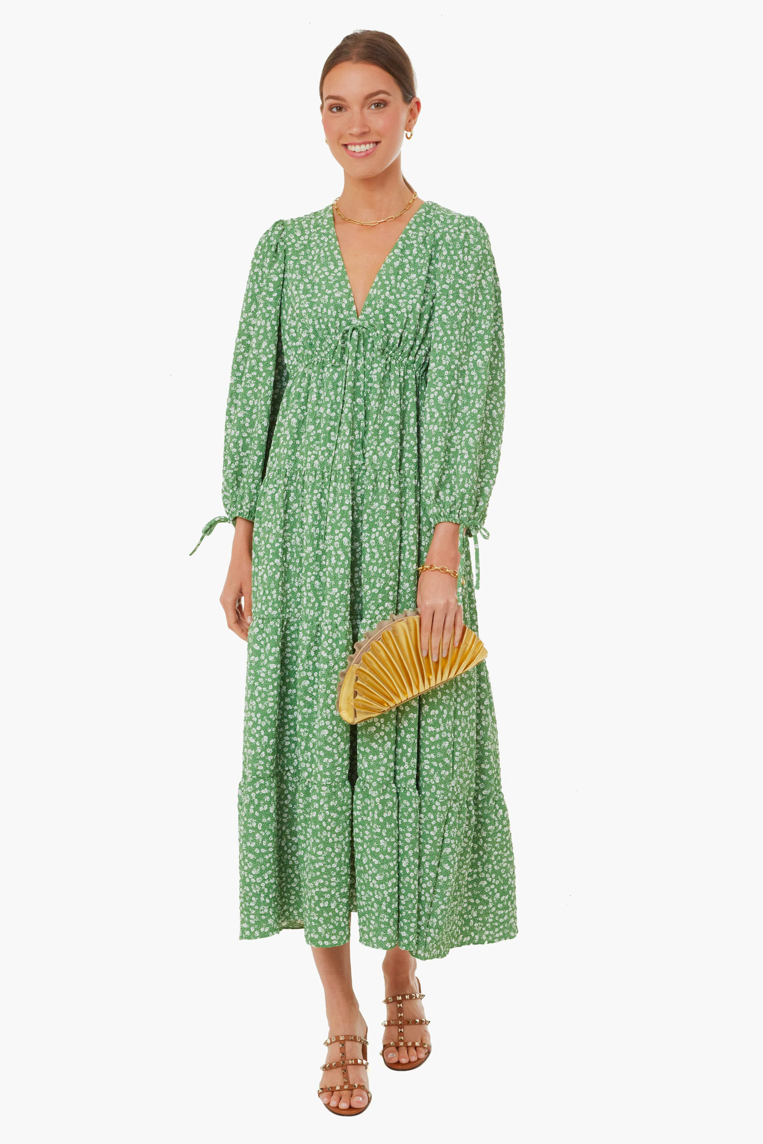 Green Ditsy Floral Mila Midi Dress | Tuckernuck (US)