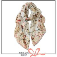 Beige Bird Print Scarf/Summer Spring Women Scarves Infinity Loop Personalized Gifts For Wrap Shawl L | Etsy (US)