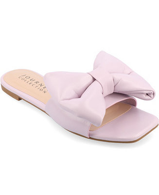 Journee Collection Women's Fayre Oversized Bow Flat Sandals - Macy's | Macy's