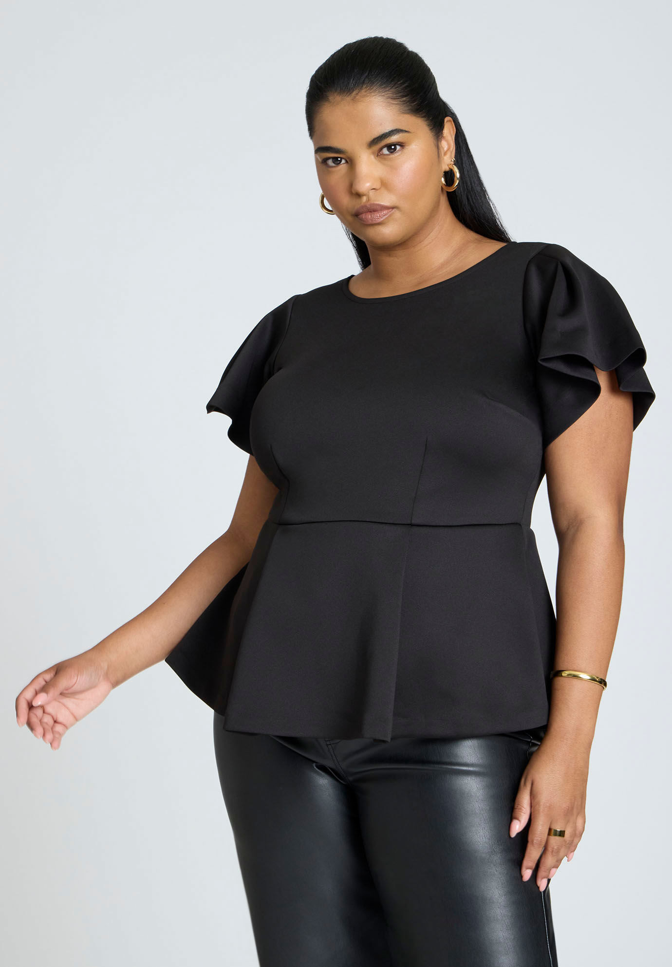 Flare Sleeve Peplum Top | Eloquii