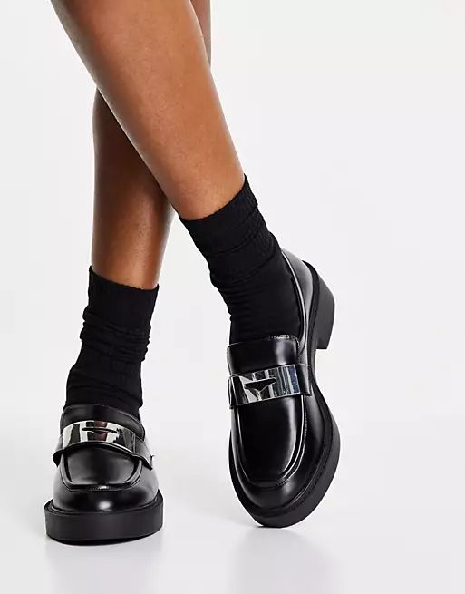 ASOS DESIGN Macrone chunky loafers in black | ASOS | ASOS (Global)